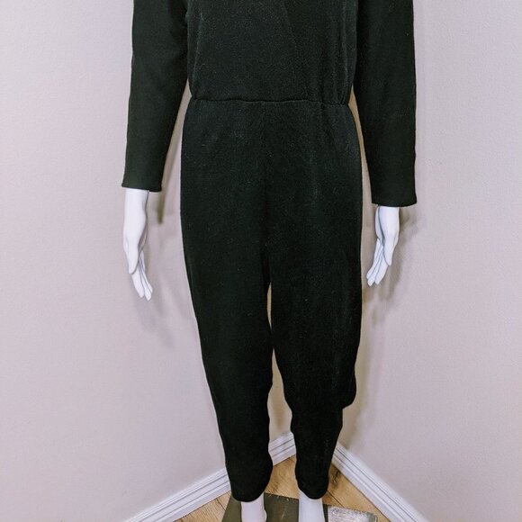 Vintage Byer Too! Black Long Sleeve Jumpsuit Size 11 (Med) Elastic Waist - Picture 6 of 9